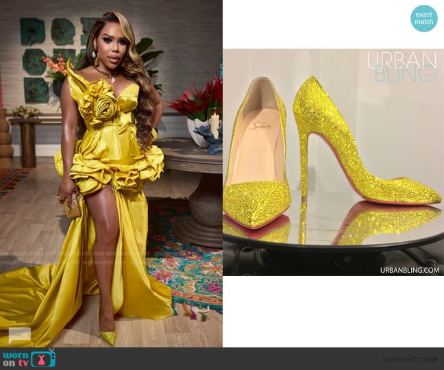 Christian Louboutin Embellished Shoes worn by Kelli Ferrell on The Real Housewives of Atlanta