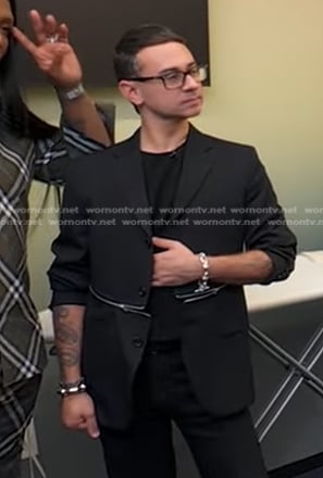 Christian Siriano’s black zip embellished blazer on Good Morning America