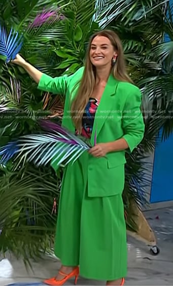 Christina Stembel’s green blazer and wide-leg pants on Today