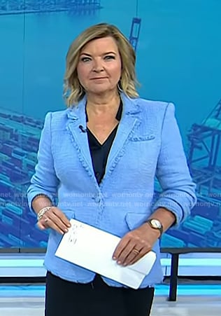 Christine Romans' blue tweed blazer on Today