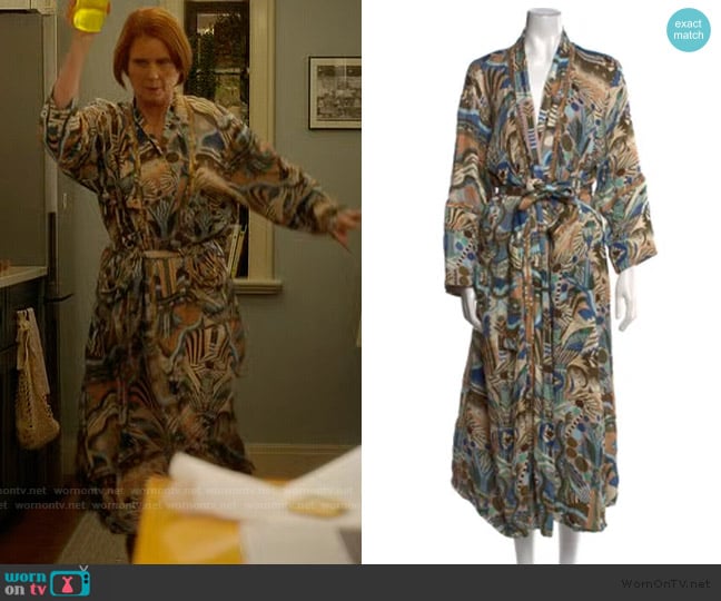 Chufy Printed Long Dress worn by Miranda Hobbs (Cynthia Nixon) on And Just Like That