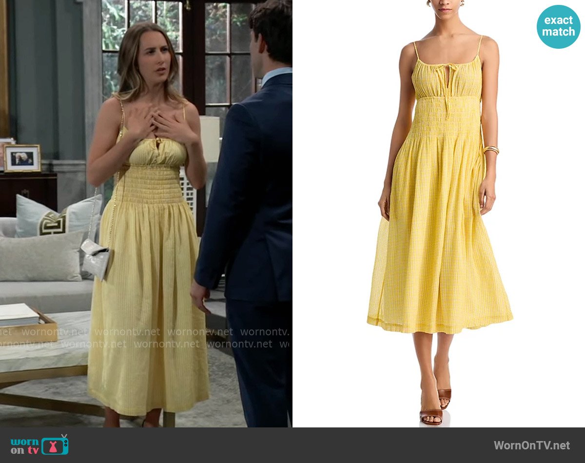 Ciao Lucia Barbara Dress in Sun worn by Josslyn Jacks (Eden McCoy) on General Hospital