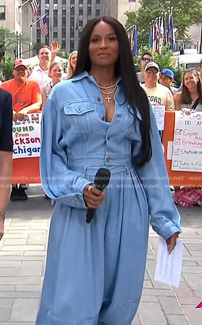 Ciara's denim jacket and wide-leg jeans on Today
