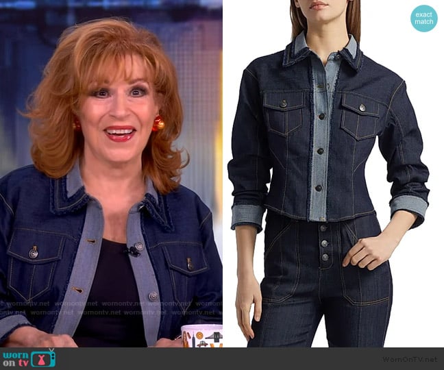 Cinq a Sept Canyon Cropped Scrunched Jacket worn by Joy Behar on The View