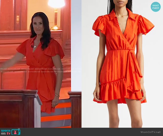 Christina Geist’s red wrap mini dress on Today