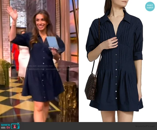 Cinq a Sept Monty Pleated Mini-Shirtdress worn by Alyssa Farah Griffin on The View