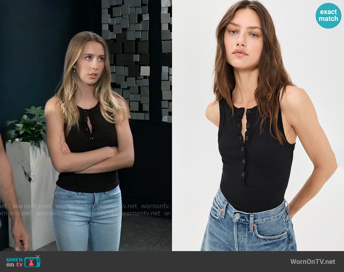 Citizens of Humanity Caralyn Tank worn by Josslyn Jacks (Eden McCoy) on General Hospital