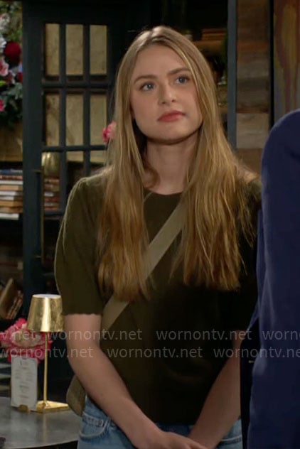 Claire’s green sweater on The Young and the Restless