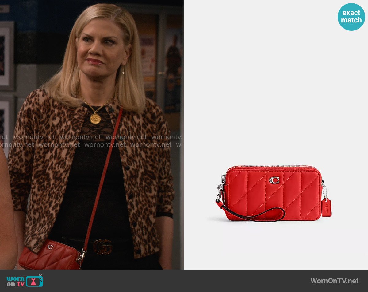 Coach Kira Crossbody Bag With Pillow Quilting worn by Carol (Kristen Johnston) on Leanne