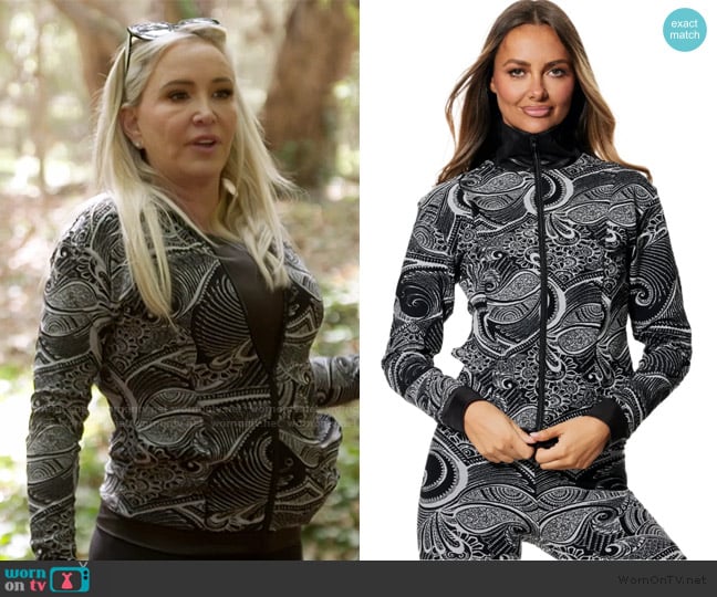 Coco On The Go Jacket I Black with Grey worn by Shannon Beador on The Real Housewives of Orange County