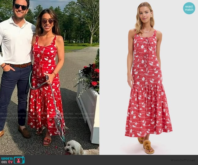 Coco Shop Red Shell Double Drawstring Dress worn by Alyssa Farah Griffin on The View