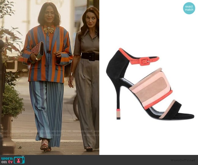 Colorblock Sandals by Pierre Hardy worn by Lisa Todd Wexley (Nicole Ari Parker) on And Just Like That