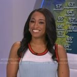 Brittany’s sleeveless colorblock dress on Good Morning America