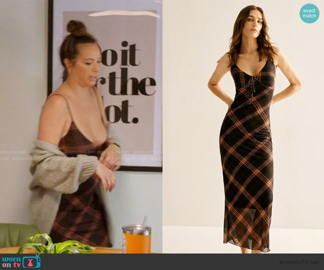 Commense Retro Plaid Mesh Cami Dress worn by Kristen Doute on The Valley