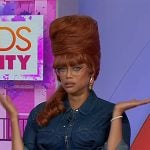 Tyra Banks's debnim corset top on Today