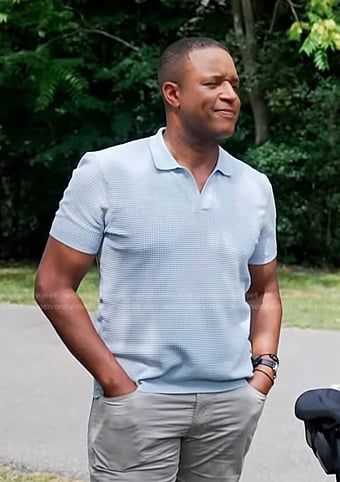 Craig Melvin's blue mesh polo on Today