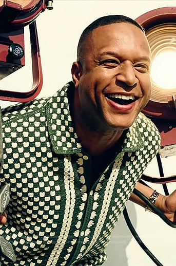 Craig Melvin’s green check knit shirt from Garden & Gun Magazine on Today