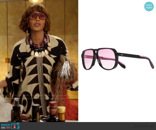 Cutler and Gross  Black on Pink Sunglasses worn by Lisa Todd Wexley (Nicole Ari Parker) on And Just Like That