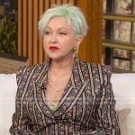 Cyndi Lauper’s floral blazer and pants on Good Morning America