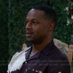 Damian’s black floral shirt on The Young and the Restless
