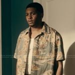Damien’s camo print shirt on The Chi