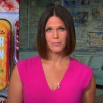 Dana Jacobson’s pink v-neck dress on CBS Mornings
