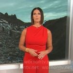 Dana Jacobson’s red sleeveless jumpsuit on CBS Mornings