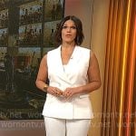 Dana Jacobson’s white vest and pants on CBS Mornings