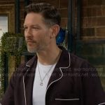 Daniel’s black shirt with white trim on The Young and the Restless