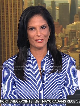 Darlene's blue stripe shirtdress on Today