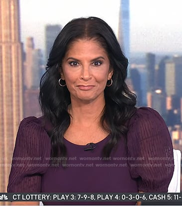 Darlene's purple mesh puff sleeve dress on Today