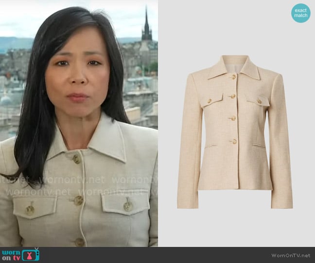 Derek Lam 10 Crosby Jasper Utility Jacket worn by Weijia Jiang on CBS Mornings