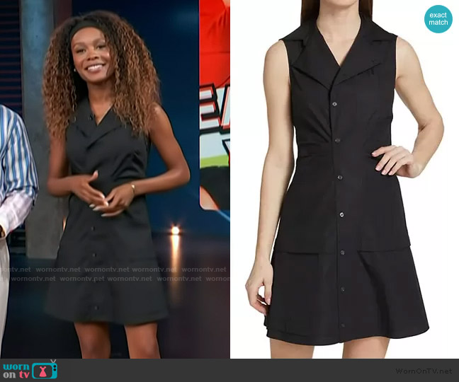 Derek Lam 10 Crosby Satina Tiered Sleeveless Shirtdress worn by Zuri Hall on Access Hollywood