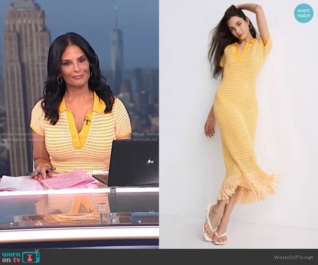 Derek Lam 10 Crosby x RTR Fringe Knit Dress worn by Darlene Rodriguez on Today