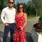 Alyssa’s red floral print dress on The View