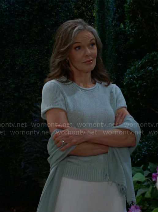Diane's green knit top on The Young and the Restless