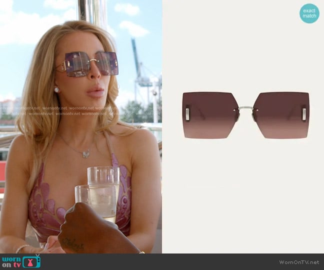 Dior 30Montaigne S7U Sunglasses in Rose Gold worn by Lisa Hochstein (Lisa Hochstein) on The Real Housewives of Miami