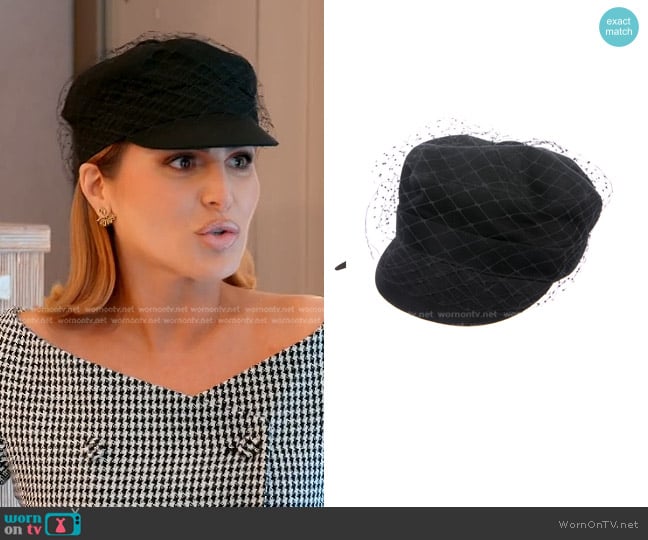 Dior Arty Mesh Veil Newsboy Cap worn by Stephanie Shojaee (Stephanie Shojaee) on The Real Housewives of Miami