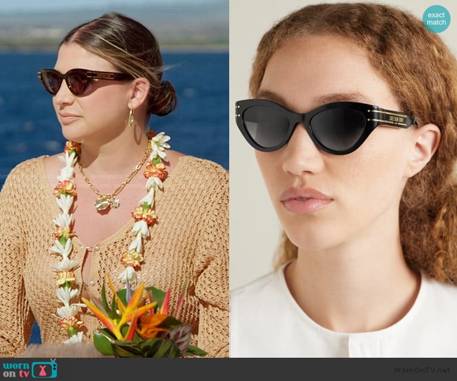Dior B71 Cat-Eye Acetate Sunglasses worn by Janet Caperna on The Valley