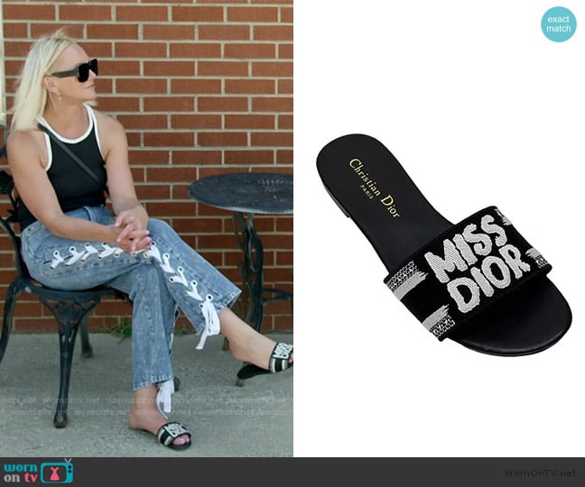 Dior Dway Slides worn by Galyna Saltkovska on The McBee Dynasty Real American Cowboys