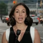 Ali Bauman’s black and white dress on CBS Evening News