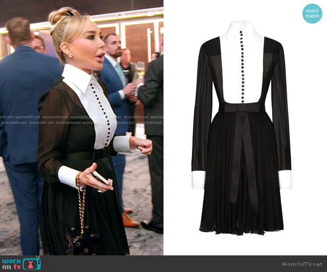 Dolce & Gabbana Bib-collar Silk-blend Shirtdress worn by Marysol Patton (Marysol Patton) on The Real Housewives of Miami