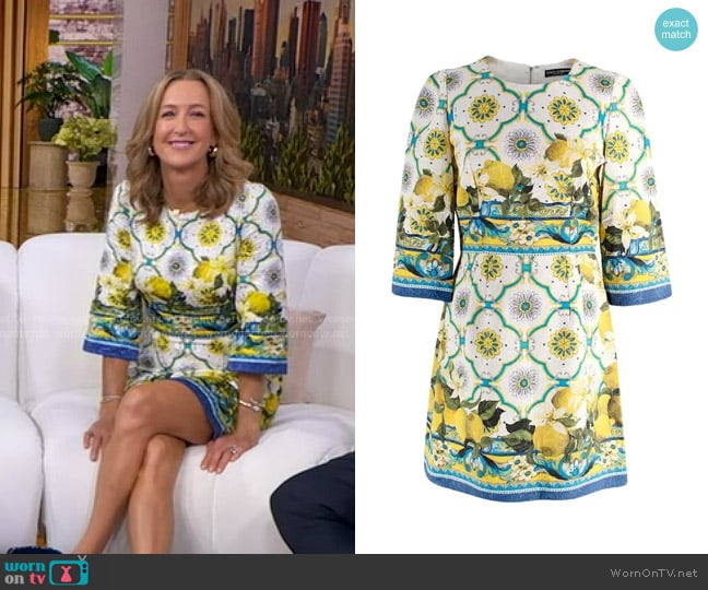 Dolce & Gabbana Lemon Majolica Print Jacquard Dress worn by Lara Spencer on Good Morning America