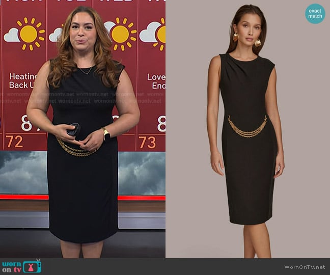 Violeta’s black chain belt dress on NBC News Daily