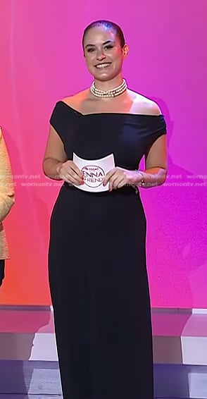 Donna's black off-shoulder dress on Today