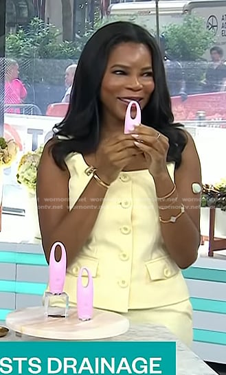 Dr. Michelle Henry’s yellow square neck vest on Today