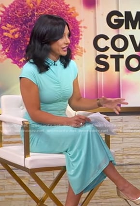 Dr. Tara Narula’s blue ruched dress on Good Morning America