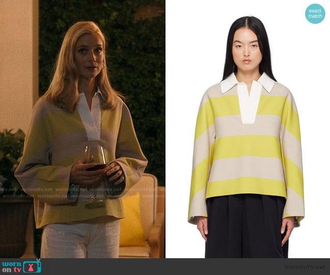 Dries Van Noten Yellow Oversized Polo worn by Penelope Sinclair (Caitlin Fitzgerald) on We Were Liars