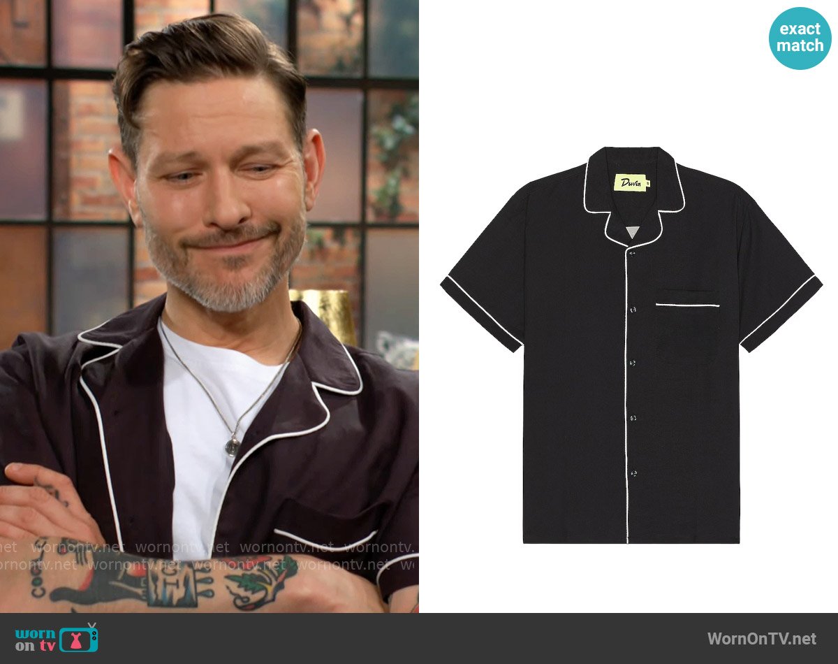 Duvin Poolside Retro Button Up Shirt worn by Daniel Romalotti (Michael Graziadei) on The Young and the Restless