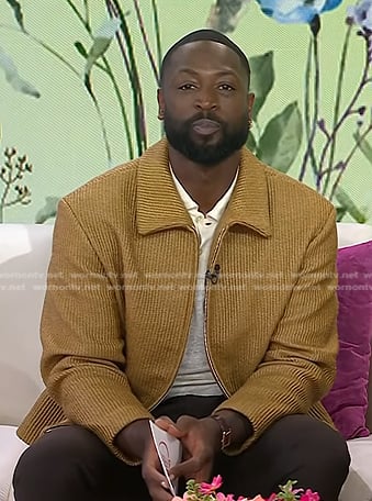 Dwyane Wade's beige ribbed jacket on Today